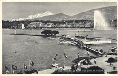 VINTAGE POSTCARD Geneva Roads and the Pier of the Pastures