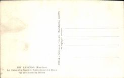 POSTAL Avignon de la VENDIMIA el paladar de los papas y del Notre Dame de Doms vistos de los bordes del Rhone