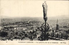 VINTAGE POSTCARD Clermont Ferrand View taken of the Cathedral