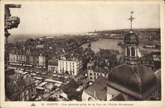 VINTAGE POSTCARD Dieppe View taken of the Tower of the Church St Jacques