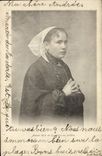 VINTAGE POSTCARD Young girl of Lannion in prayer Folklore