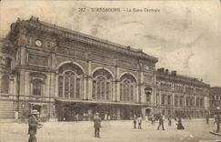 Central de la estación de tren de Estrasburgo de la POSTAL de la VENDIMIA