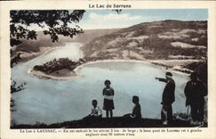 VINTAGE POSTCARD the Lake has Laussac Lac of Sarrans