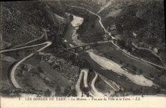 CPA Les Gorges Du Tarn La Malene Vue sur la Ville et le Tarn