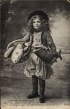 VINTAGE POSTCARD April In Brittany Child Poisson Folklore
