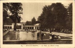 VINTAGE POSTCARD Aix Les Bains the Park the water Children Mirror