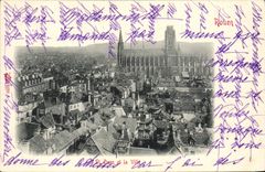 VINTAGE POSTCARD Holy Rouen Ouen and the City