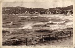 CPA Le Havre Saint Adresse Grosse Mer Prise de la Jetee Nord