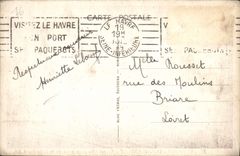 VINTAGE POSTCARD Holy Le Havre Addresses Heavy sea Taken of the Northern Pier