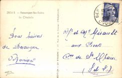 POSTAL Besanzón de la VENDIMIA les Bains la ciudadela