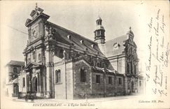 VINTAGE POSTCARD Fontainebleau the Church Saint Louis