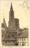 POSTAL Estrasburgo de la VENDIMIA vista hacia la catedral