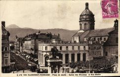 VINTAGE POSTCARD Clermont Ferrand Places of Jaude Eglise of Tiny and Street Blatin Vercingetorix