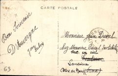 Lugares de Clermont-Ferrand de la POSTAL de la VENDIMIA de Jaude Eglise de minúsculo y de la calle Blatin Vercingetorix