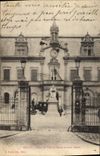 VINTAGE POSTCARD Melun Town hall and Statue Jacques Amyot