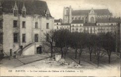 VINTAGE POSTCARD Nantes Interior Court of the Castle and the Cathedral