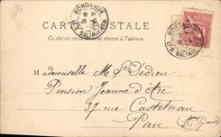 Burdeos de la POSTAL de la VENDIMIA coloca bolsa de acción y la fuente de las tres tolerancias