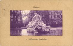 VINTAGE POSTCARD Toulouse Goudoulin Monument