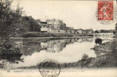 VINTAGE POSTCARD Amboise View towards the castle and the Loire