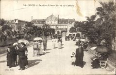 VINTAGE POSTCARD Nice Garden Albert 1st and the Casino