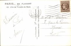 MODERN CARD Paris While Strolling Arc de Triomphe of Etoile