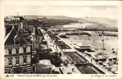 CPA Trouville Reine des Plages La plage et les jardins 