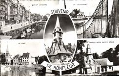 MODERN CARD Honfleur Quay co. Catherine Lieutenance the port Vault Notre Dame de Grace