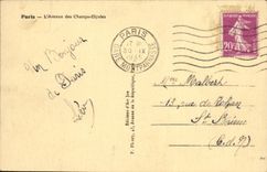 CPA Paris Avenue des Champs Elysees