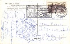 MODERN CARD Gerardmer the lake and the city Young people local Costume Folklore