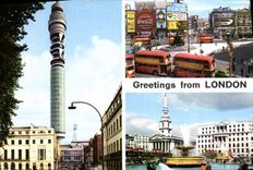 POSTAL MODERNA Gretings de Londres