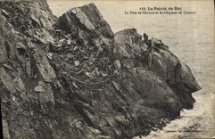 VINTAGE POSTCARD the Point of the Strong current the head of pig and the hat of the general one