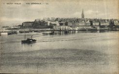 VINTAGE POSTCARD Holy Malo View Boat
