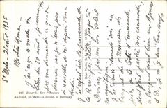 Palmeras de Dinard de la POSTAL de la VENDIMIA en el St Malo de la parte inferior en el Britanny derecho