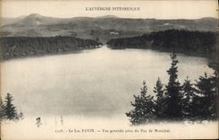VINTAGE POSTCARD Picturesque Auvergne the lake Pavin View taken of Puy de Montchal
