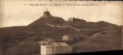 VINTAGE POSTCARD Puy de Dome the top of the observatory
