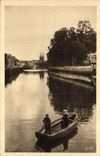VINTAGE POSTCARD Quimper the Frontier runner of Odet Boat Folklore