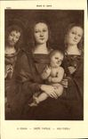 VINTAGE POSTCARD Museum Of Louvre Paris Perugin Holy Family