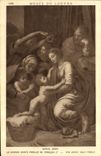 VINTAGE POSTCARD Museum Of Louvre Paris Raphael Sanzio the great Holy Family of François 1st