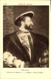 VINTAGE POSTCARD Museum Of Louvre Paris Tiziano Vecelli Portrait of François 1st