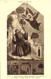 VINTAGE POSTCARD Museum Of Louvre Paris Giotto Holy François d' Assise receiving the stigmantes