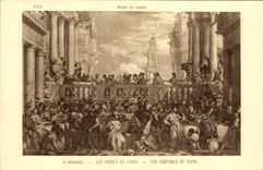 VINTAGE POSTCARD Museum Of Louvre Paris Veronese weddings of the Cana