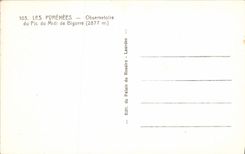 POSTAL de la VENDIMIA el observatorio de Pyrenees del pico del sur de Bigorre