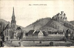 VINTAGE POSTCARD Thann with 17th