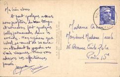 VINTAGE POSTCARD Poetic Auvergne the Automobile lake Chambon