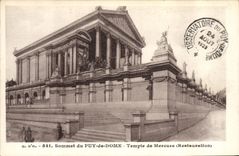 VINTAGE POSTCARD Summit of Puy de Dome Temple of Mercury Restoration