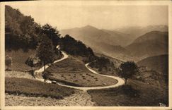 VINTAGE POSTCARD the Pyrenees the Descent of the Collar D' Aspin on Arreau the Horseshoe