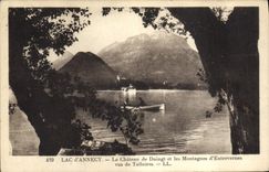 CPA Lac d'Annecy Le Chateau de Duingt et les Montagnes d'entervernes vues de Talloires
