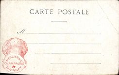 POSTAL Epernay de la VENDIMIA una esquina del pañero de Champán de la publicidad de Marne