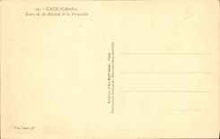 VINTAGE POSTCARD Caen Tours of St Etienne and the Pyramid