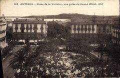 VINTAGE POSTCARD Antibes Places of the Victoire seen from of the Large Hotel